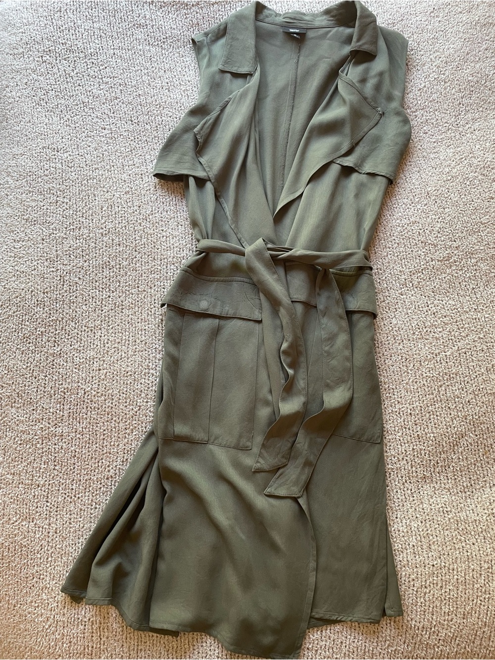Mossimo Sleeveless Olive Green Duster EUC - size small